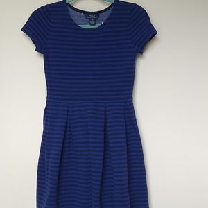 Blue and Black Striped Dress